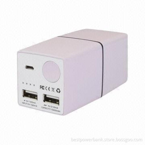 Class A Li-ion Battery Dual USB with 10,400mAh High-capacity Power Bank